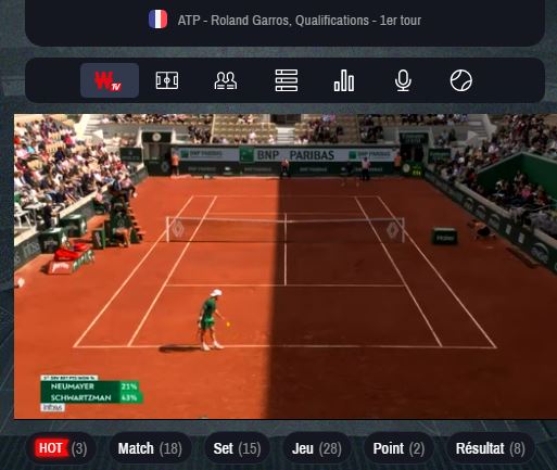 Matchs de Roland Garros 2024 en streaming gratuit sur Winamax TV