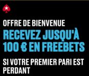 Bonus  et code promo Pokerstars Sports 2026 : 1er pari remboursé jusqu&rsquo;à 100€